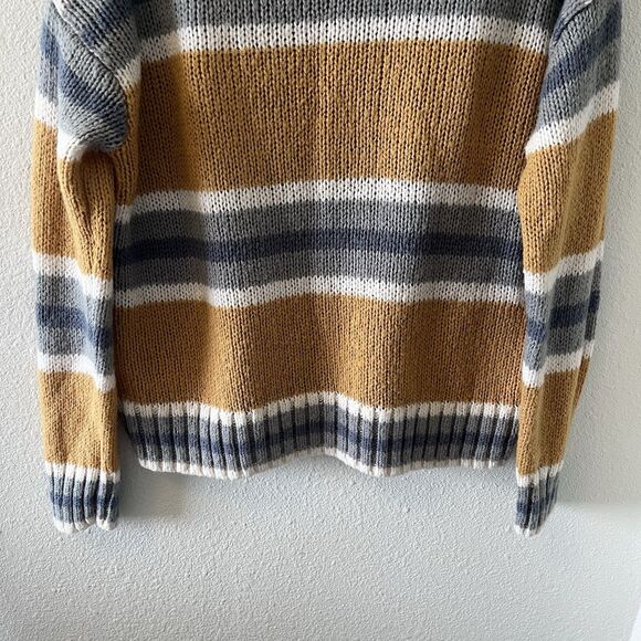 Rip Curl Women's Sweater Size Small Oversized Striped Y2K Retro Vibe Orange Gray - Picture 8 of 13